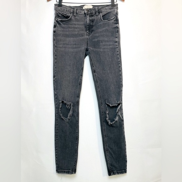 Denim - Free People Jeans Womens 28 Black Slim Skinny Distressed Ripped Ladies